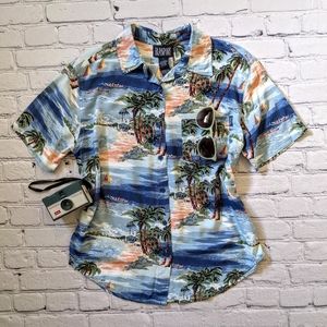 Vintage Blassport Hawaiian button up size Med
